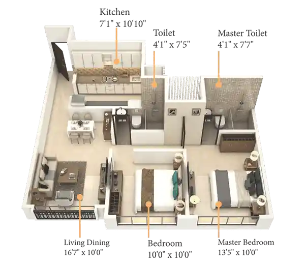 Royal Pristo 2 BHK Futura